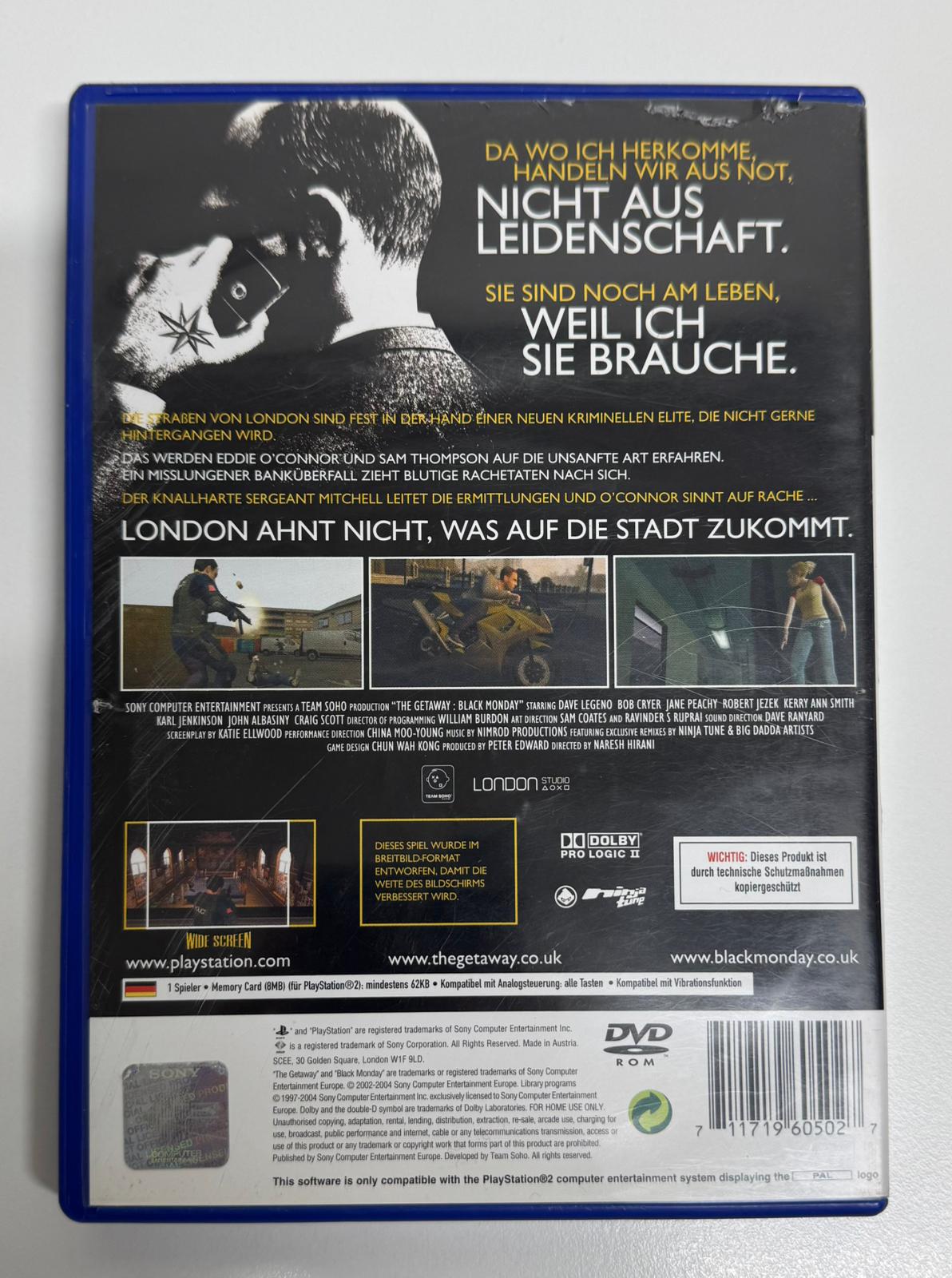 The Getaway Black Monday OVP PS2