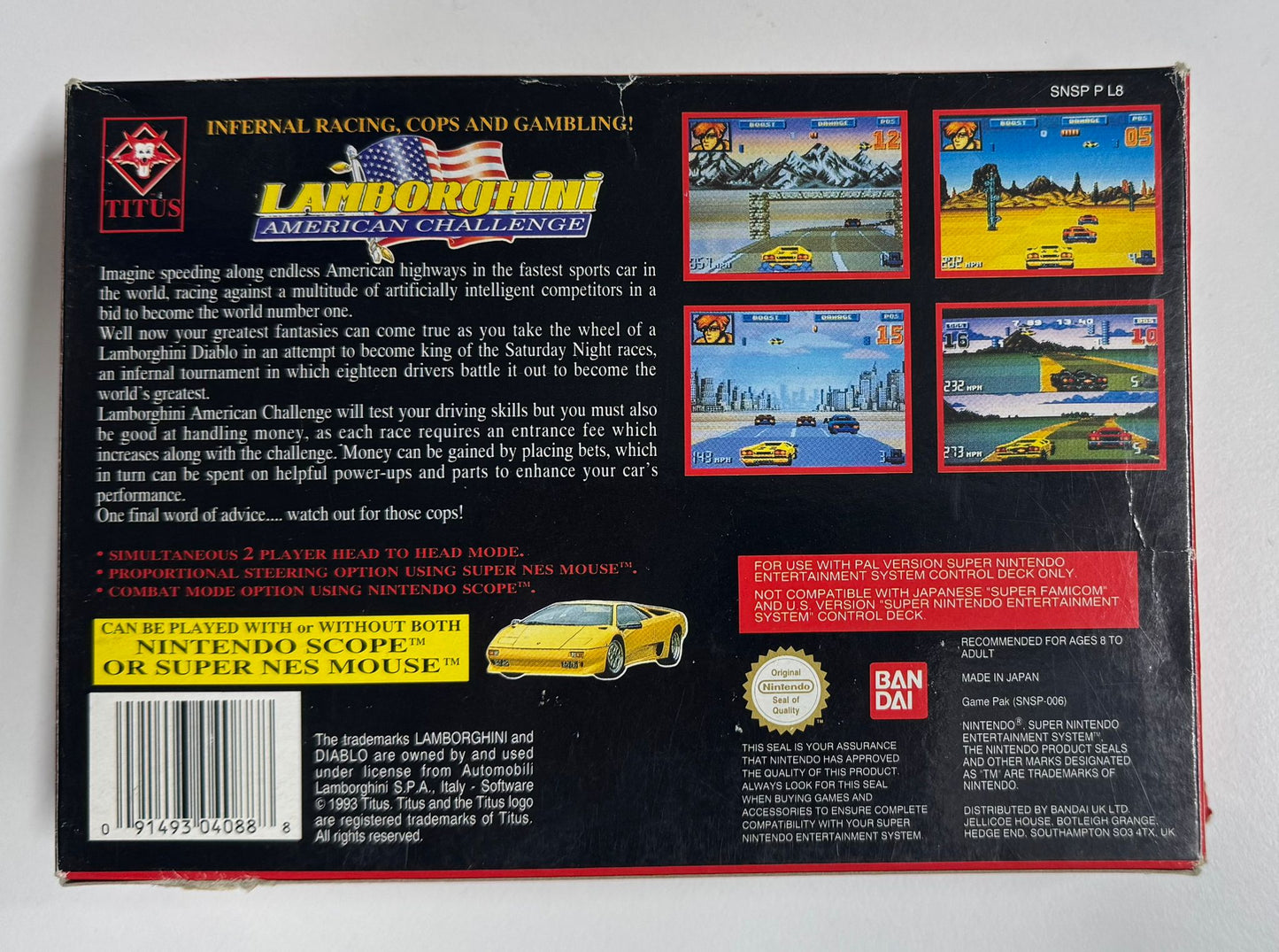 Lamborghini American Challenge OVP SNES