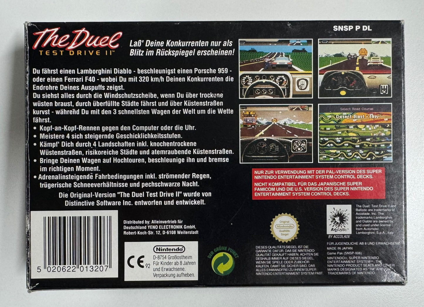 The Duel: Test Drive II OVP SNES