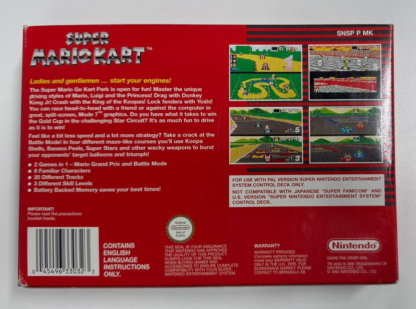 Super Mario Kart OVP SNES