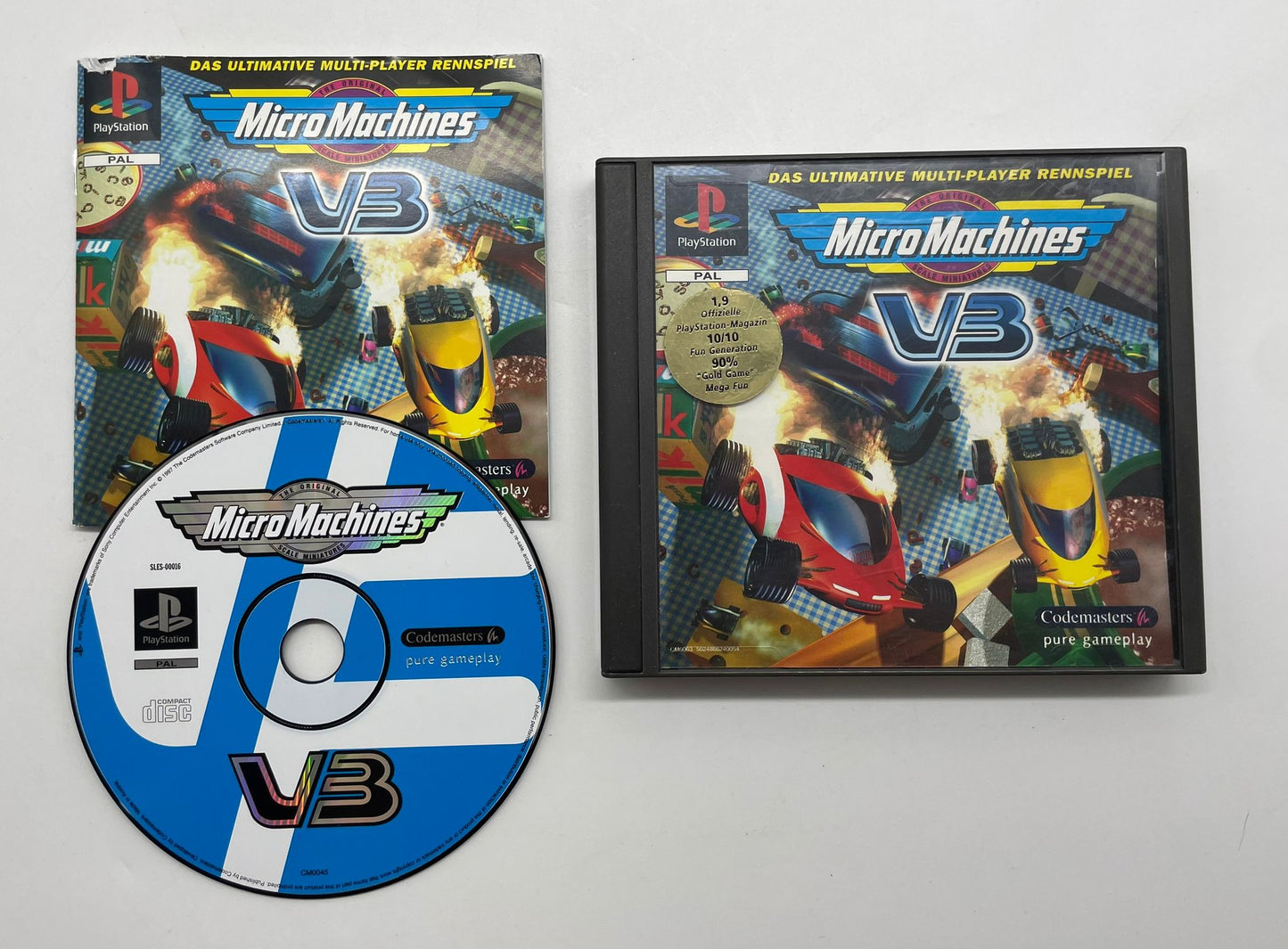 MICRO MACHINES V3 Value Series COMPLET BOÎTE (cassée) NOTICE SONY PS1 MICRO MACHINES V3 Value Series COMPLET BOÎTE (cassée) NOTICE SONY PS1
